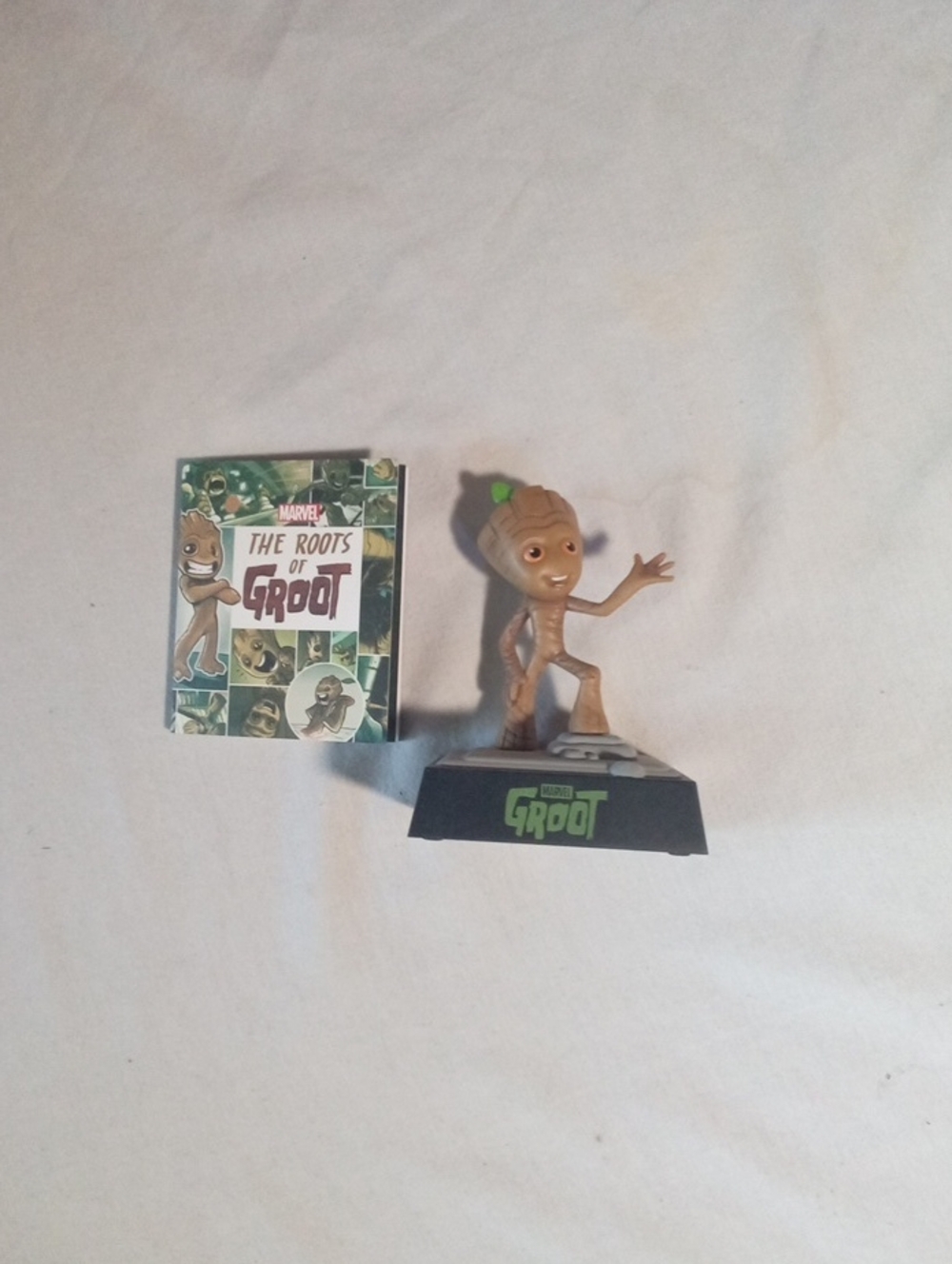 Marvel Brown Groot Figurine Home Accent with Green Accent. Needs Battery